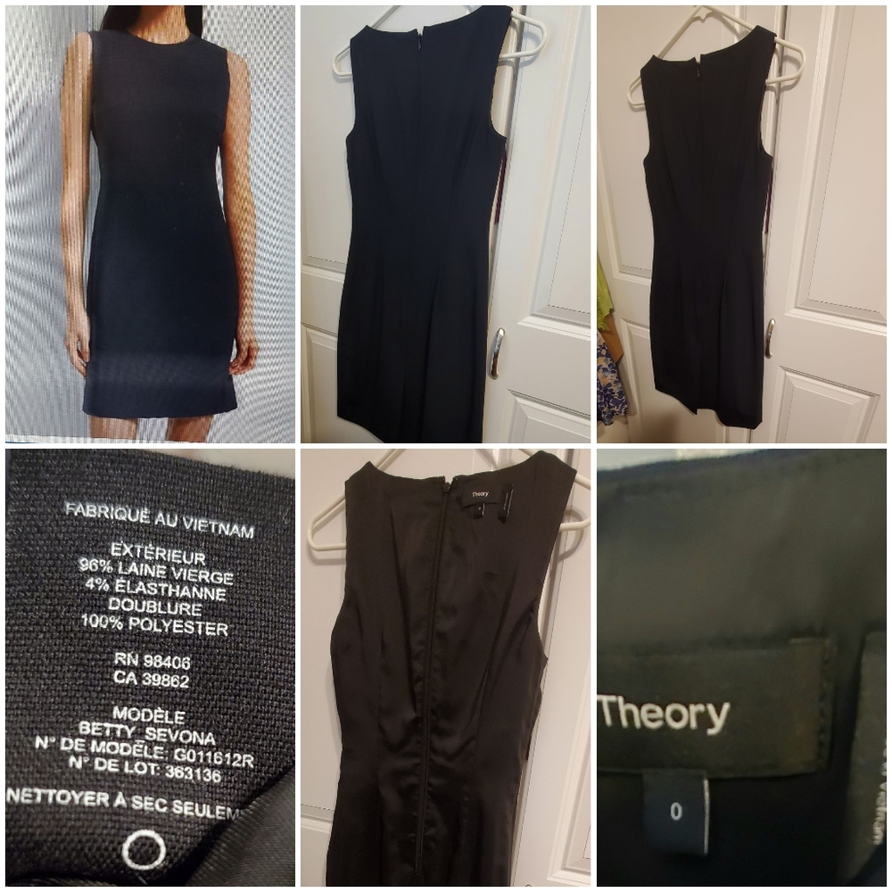 THEORY Sleeveless Wool Evening Cocktail Casual Career EVENT BLUE DRESS Size0